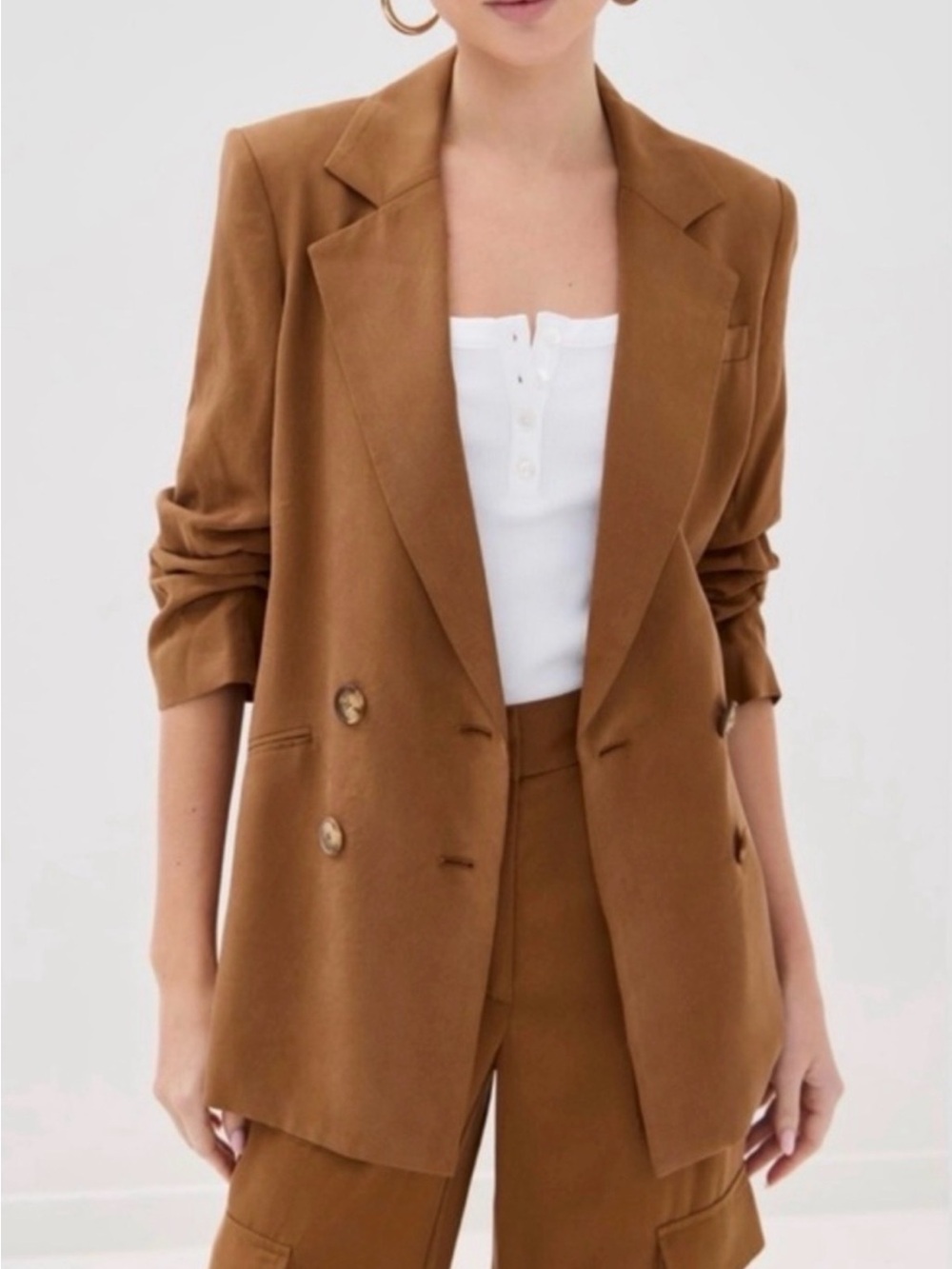 Veronica Beard Whiskey Double-Breasted Blazer
